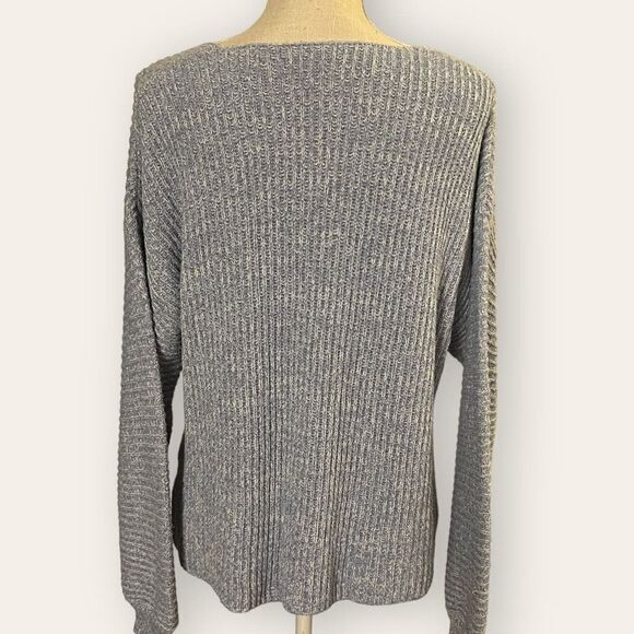 Large, Baby Blue, V Neck Sweater - Z Supply, Cotton & Nylon - Picture 4 of 4